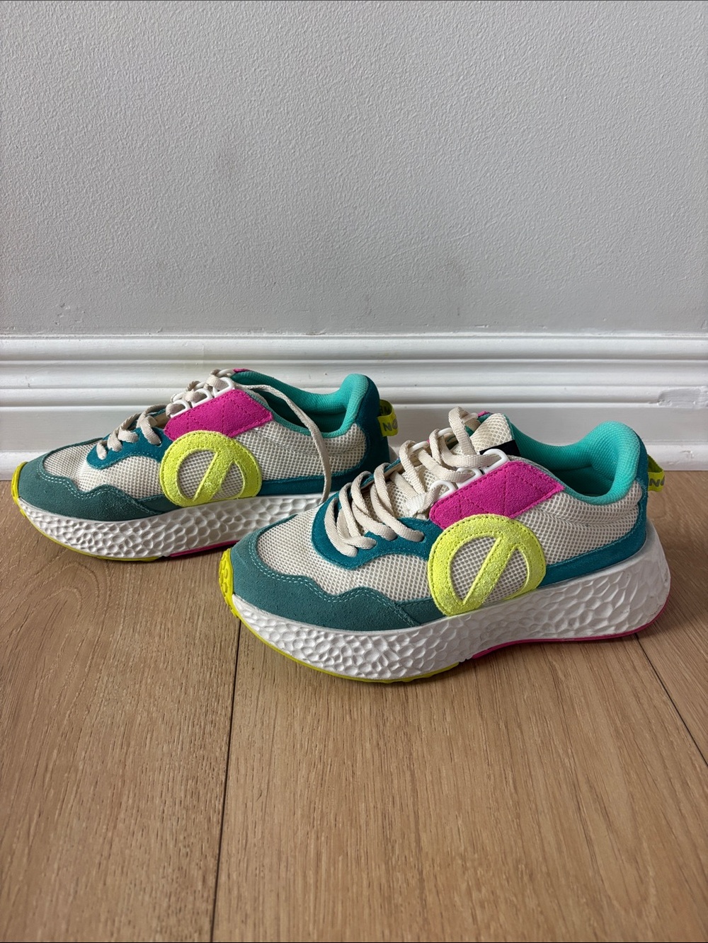 French Brand ‘No Name’ - Hot Pink & Neon Yellow Women's Sneakers